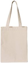 Am image of a Custom QTees 12L Gussetted Shopping Bag in Natural!