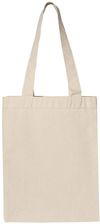 Am image of a Custom QTees 12L Gussetted Shopping Bag in Natural!