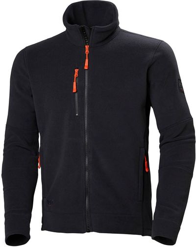 Am image of a Custom Helly Hansen Men's Kensington Fleece Jacket in Black!