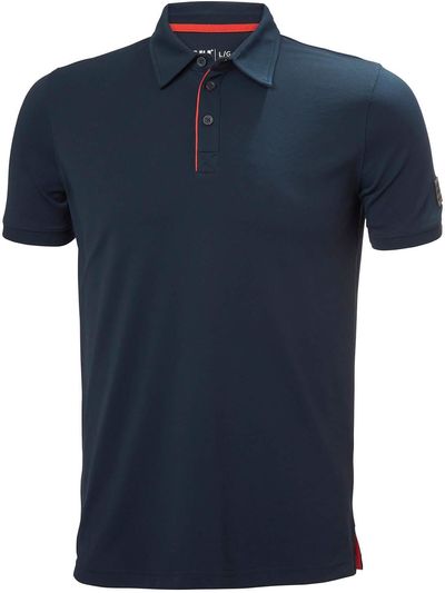 Am image of a Custom Helly Hansen Men's Kensington Tech Polo in Navy!
