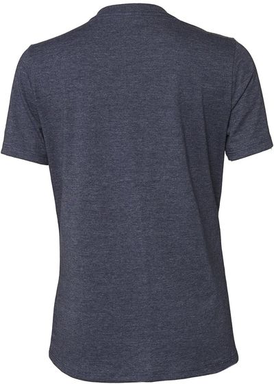 Am image of a Custom Bella and Canvas Ladies Relaxed Fit Heather CVC T Shirt in Heather Navy!