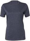 Am image of a Custom Bella and Canvas Ladies Relaxed Fit Heather CVC T Shirt in Heather Navy!