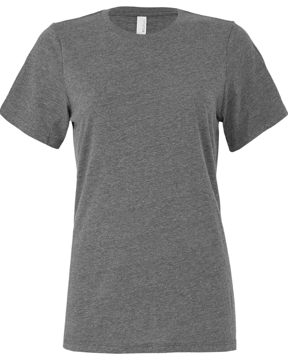 Bella and Canvas Ladies Relaxed Fit Heather CVC T Shirt in Deep Heather