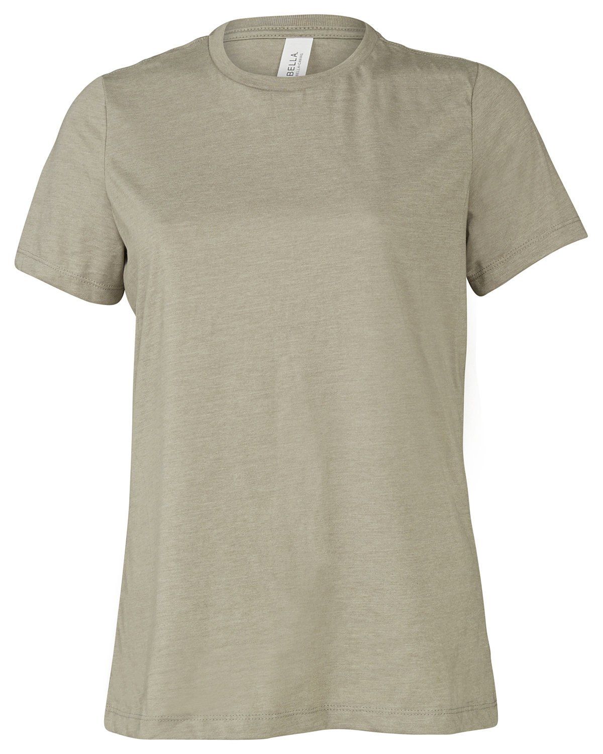 Bella and Canvas Ladies Relaxed Fit Heather CVC T Shirt in Heather Stone