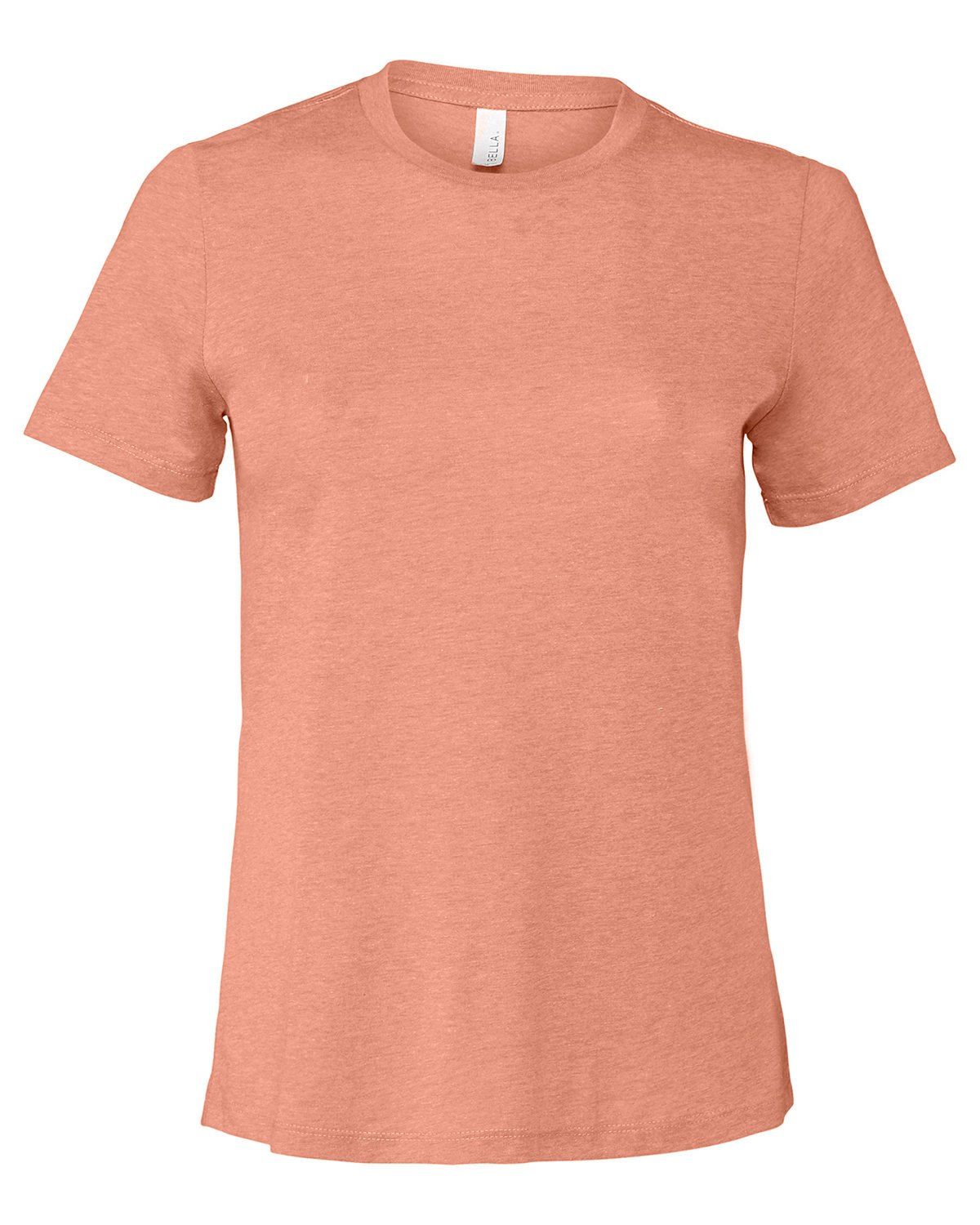 Bella and Canvas Ladies Relaxed Fit Heather CVC T Shirt in Heather Sunset