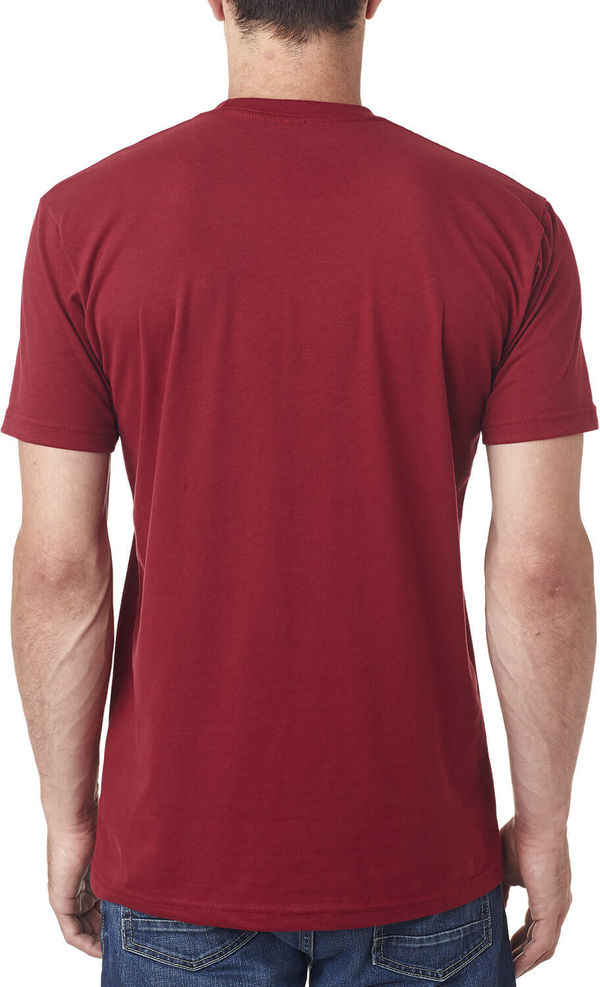 Am image of a Custom Next Level Men's Sueded Crew in Cardinal!