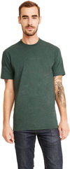 Am image of a Custom Next Level Men's Sueded Crew in Heather Forest Green!