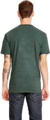 Am image of a Custom Next Level Men's Sueded Crew in Heather Forest Green!