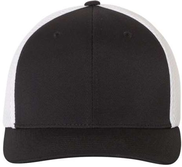 An image of a Custom Flexfit Adult Ultrafibre and Airmesh Cap in Black/ White!