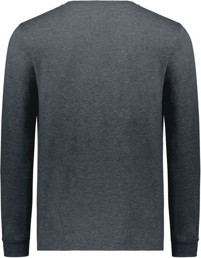 Am image of a Custom Russell Athletic Essential Long Sleeve Tee in Black Heather!