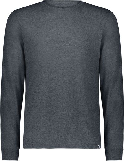 Am image of a Custom Russell Athletic Essential Long Sleeve Tee in Black Heather!