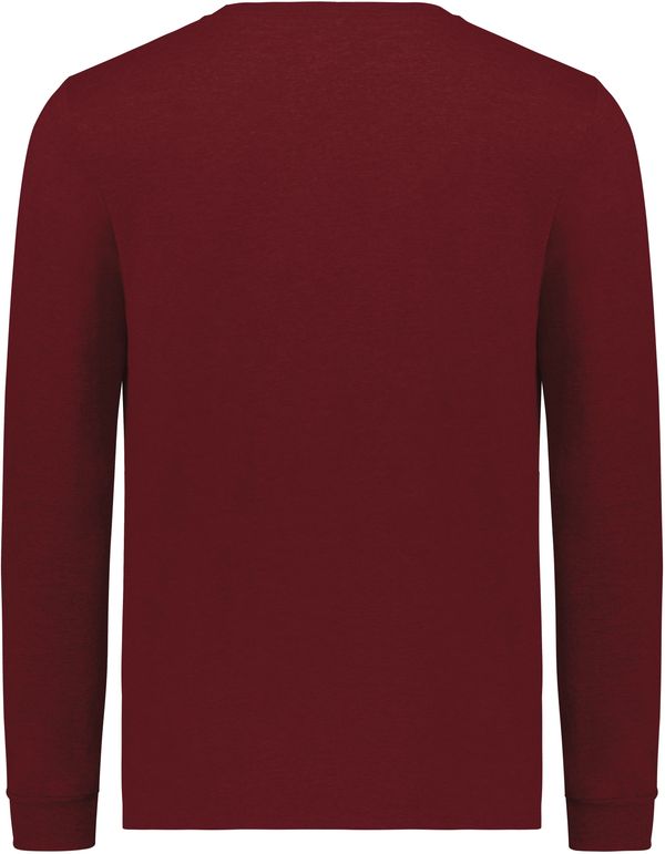 An image of a Custom Russell Athletic Essential Long Sleeve Tee in Cardinal!