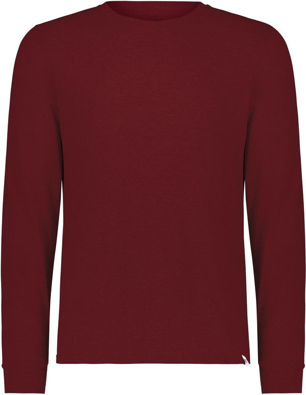 An image of a Custom Russell Athletic Essential Long Sleeve Tee in Cardinal!