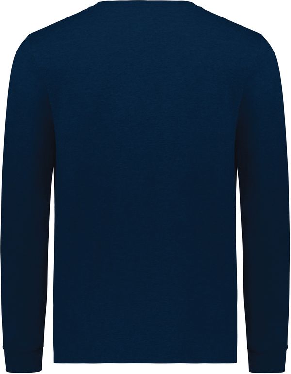 Am image of a Custom Russell Athletic Essential Long Sleeve Tee in Navy!