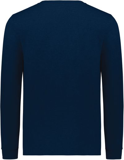 Am image of a Custom Russell Athletic Essential Long Sleeve Tee in Navy!