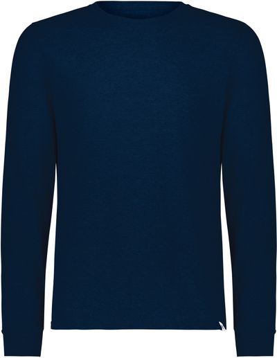 Am image of a Custom Russell Athletic Essential Long Sleeve Tee in Navy!