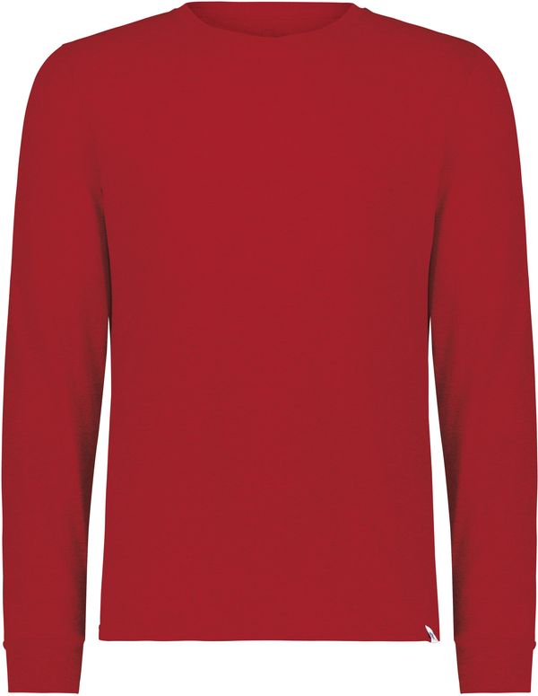 Am image of a Custom Russell Athletic Essential Long Sleeve Tee in True Red!
