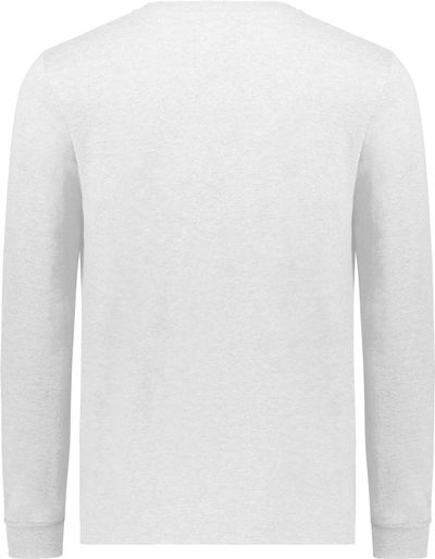 Am image of a Custom Russell Athletic Essential Long Sleeve Tee in White!