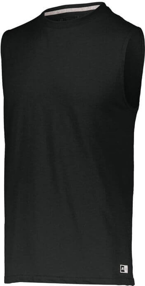 Am image of a Custom Russell Athletic Essential Muscle Tee in Black!