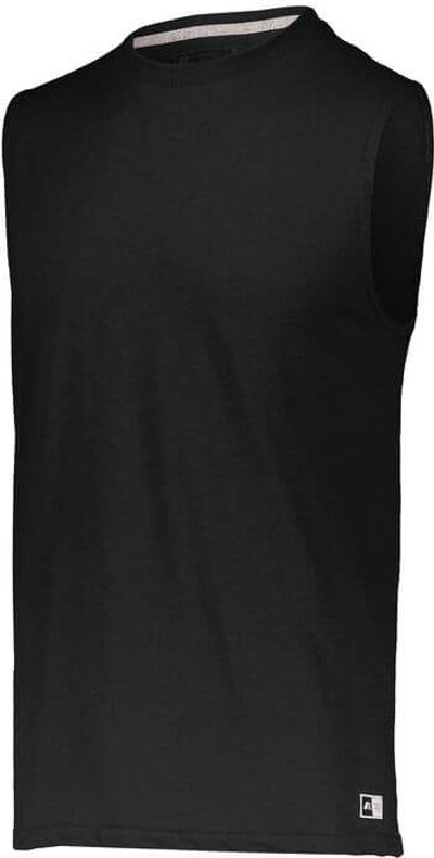 Am image of a Custom Russell Athletic Essential Muscle Tee in Black!