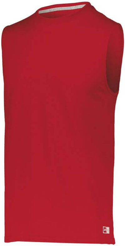 Am image of a Custom Russell Athletic Essential Muscle Tee in True Red!