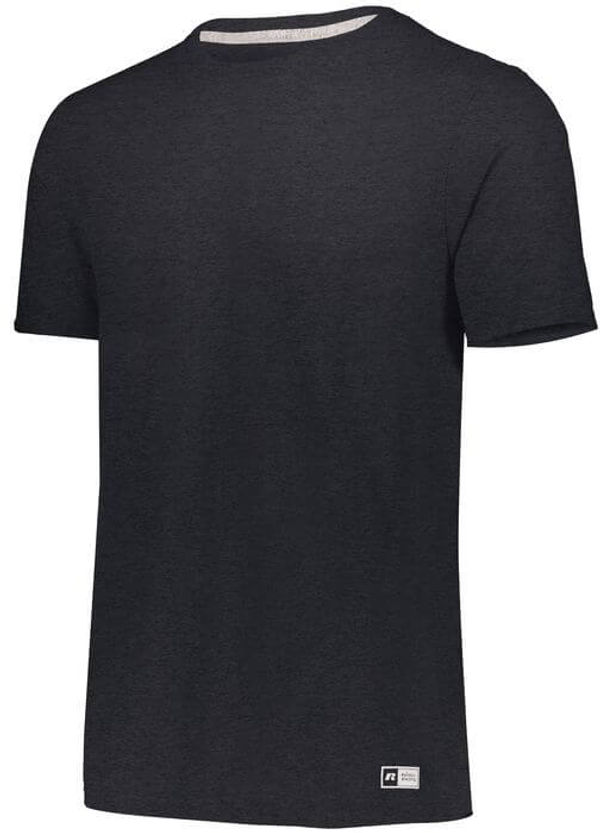 Am image of a Custom Russell Athletic Essential Tee in Black Heather!