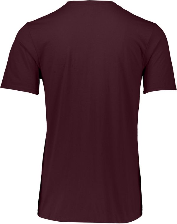 Am image of a Custom Russell Athletic Essential Tee in Maroon!