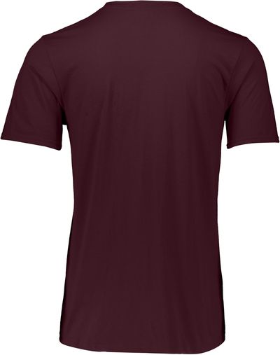 Am image of a Custom Russell Athletic Essential Tee in Maroon!