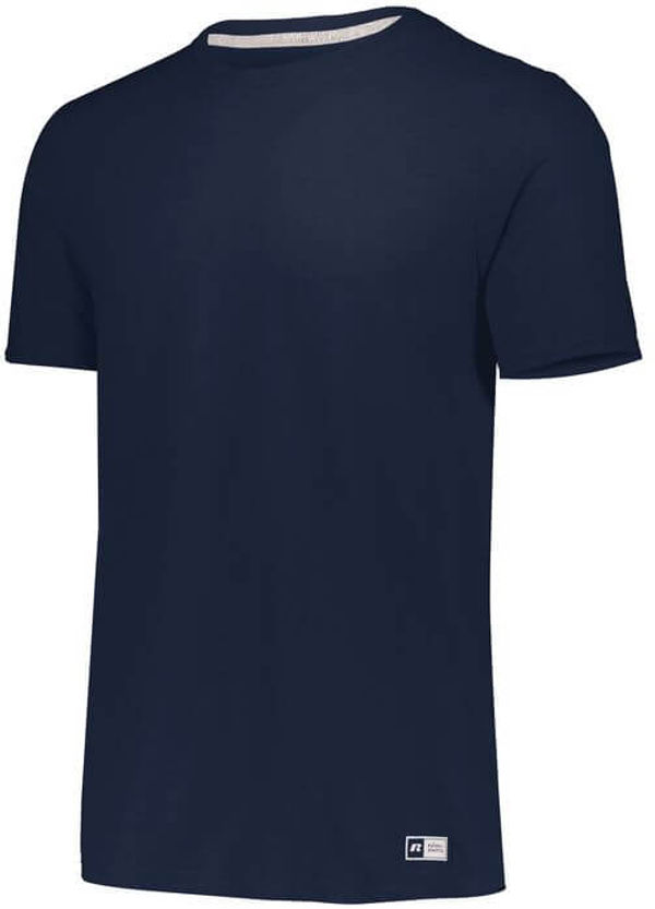 Am image of a Custom Russell Athletic Essential Tee in Navy!