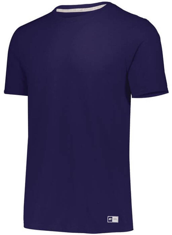 Am image of a Custom Russell Athletic Essential Tee in Purple!