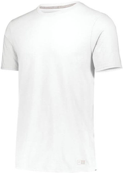 Am image of a Custom Russell Athletic Essential Tee in White!