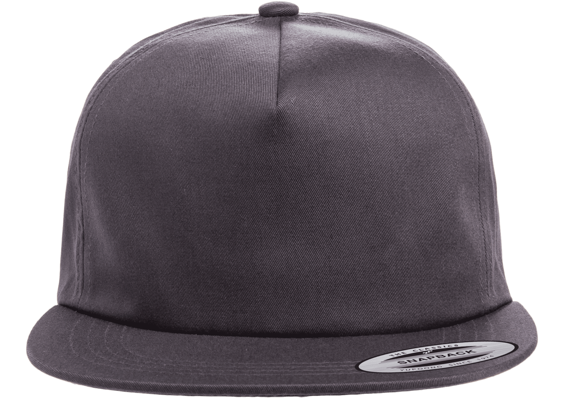 Yupoong Adult Unstructured 5 Panel Snapback Cap in Charcoal