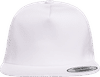 Am image of a Custom Yupoong Adult Unstructured 5 Panel Snapback Cap in White!