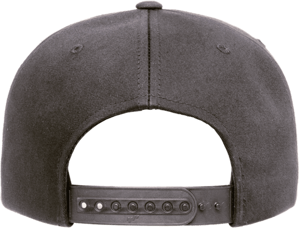 Am image of a Custom Yupoong Adult Unstructured 5 Panel Snapback Cap in Charcoal!