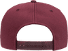 Am image of a Custom Yupoong Adult Unstructured 5 Panel Snapback Cap in Maroon!