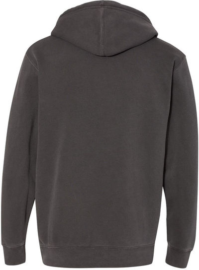 Am image of a Custom Independent Trading Co Pigment Dyed Hooded Sweatshirt in Pigment Black!