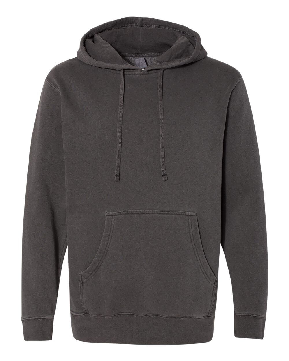 Independent Trading Co Pigment Dyed Hooded Sweatshirt in Pigment Black