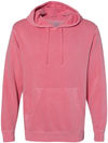 Am image of a Custom Independent Trading Co Pigment Dyed Hooded Sweatshirt in Pigment Pink!