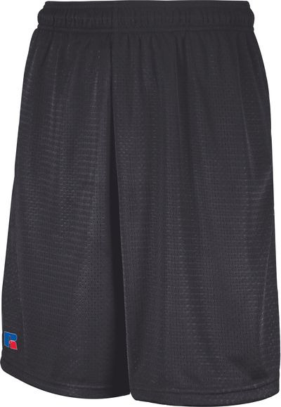 Am image of a Custom Russell Athletic Mesh Shorts With Pockets in Stealth!