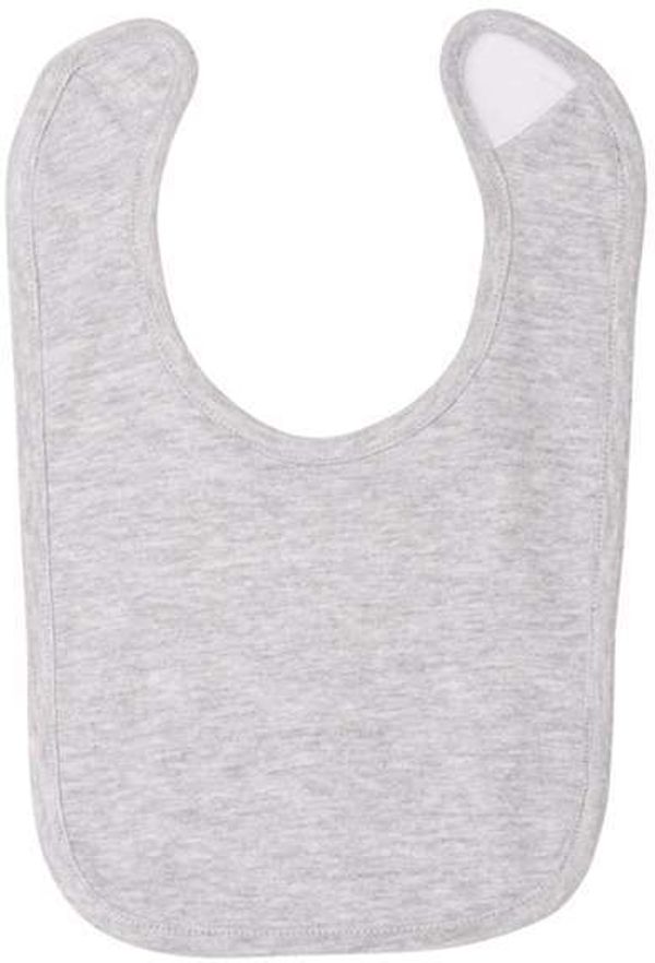 Am image of a Custom Rabbit Skins Infant Premium Jersey Bib in Heather!