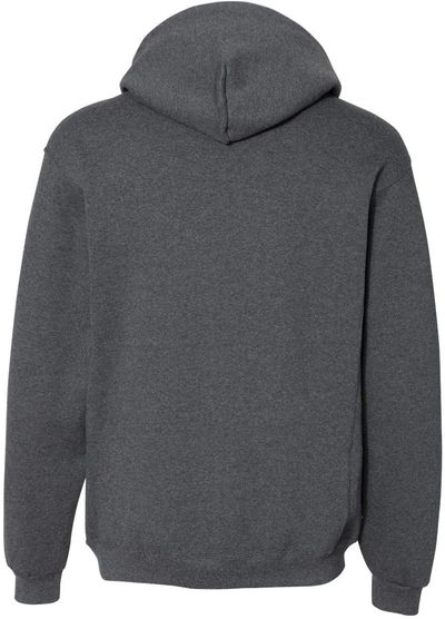 Am image of a Custom Russell Athletic Dri Power Fleece Hoodie in Black Heather!