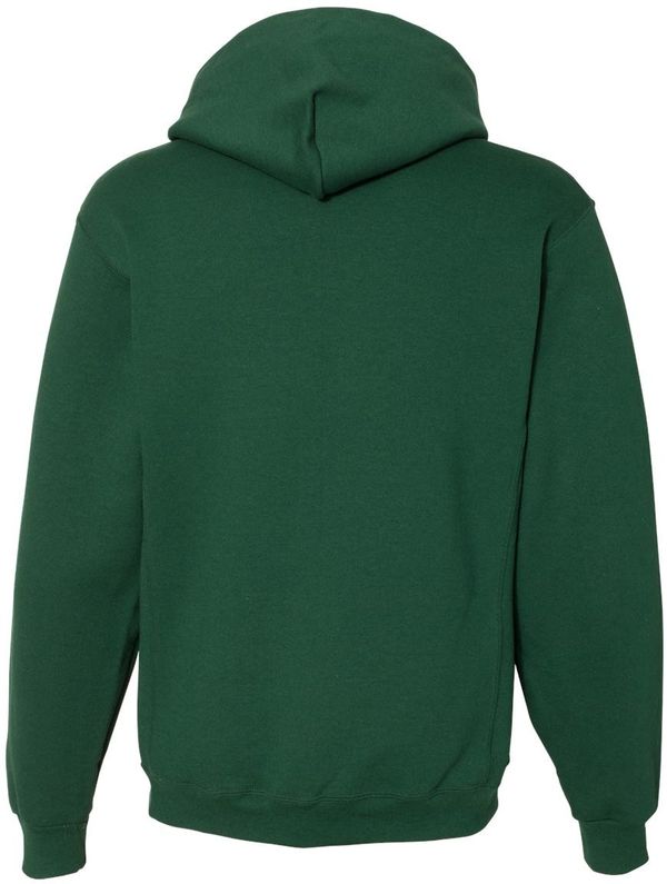 Am image of a Custom Russell Athletic Dri Power Fleece Hoodie in Dark Green!