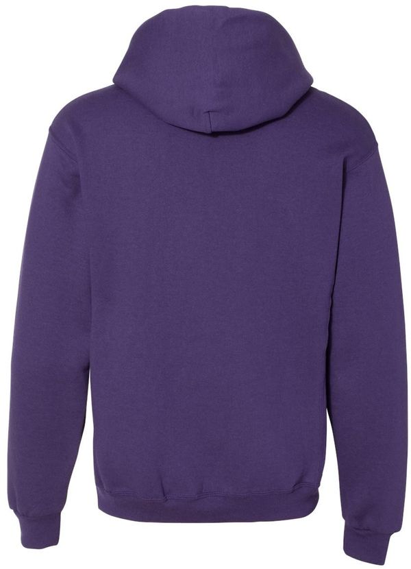 Am image of a Custom Russell Athletic Dri Power Fleece Hoodie in Purple!