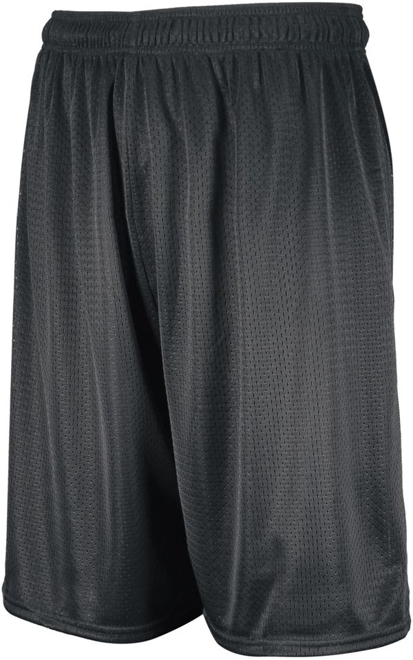 Am image of a Custom Russell Athletics Youth Dri Power Mesh Shorts in Black!