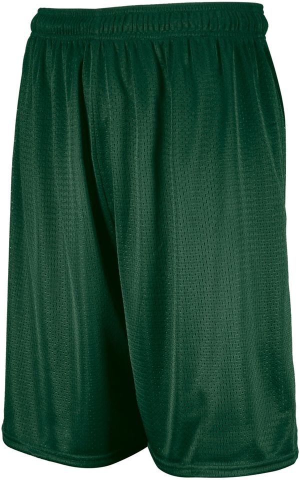 Am image of a Custom Russell Athletics Youth Dri Power Mesh Shorts in Dark Green!