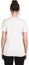 Am image of a Custom Next Level Ladies' Relaxed CVC T Shirt in WHITE!