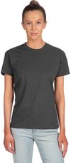 Am image of a Custom Next Level Ladies' Relaxed CVC T Shirt in CHARCOAL!