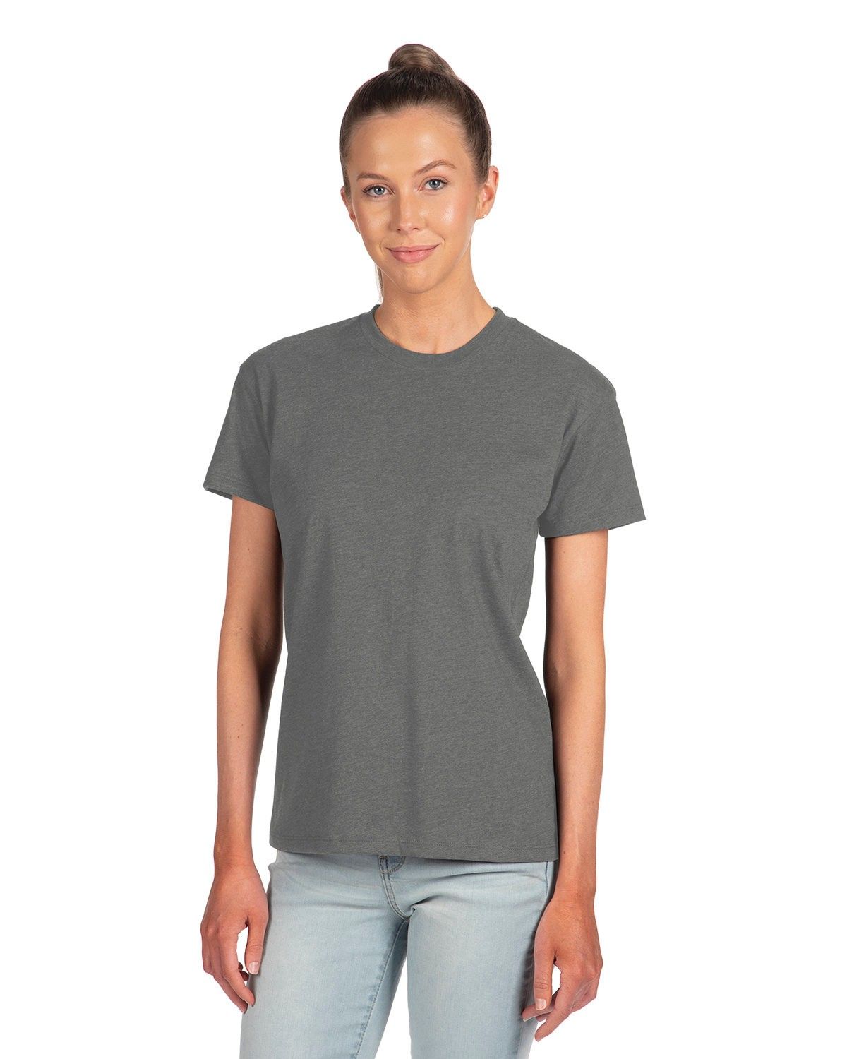 Next Level Ladies' Relaxed CVC T Shirt in DARK HEATHER GRAY