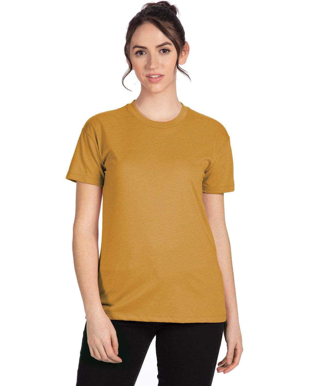 Next Level Ladies' Relaxed CVC T Shirt in ANTIQUE GOLD