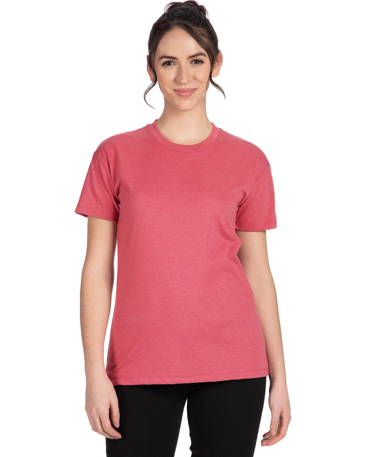 Next Level Ladies' Relaxed CVC T Shirt in HEATHER MAUVE